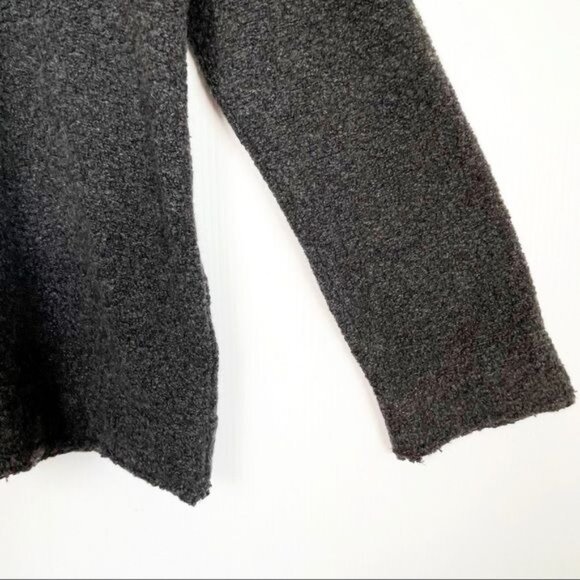 Eileen Fisher Virgin wool Cardigan Sweater gray Snap Closure Medium - Picture 7 of 8
